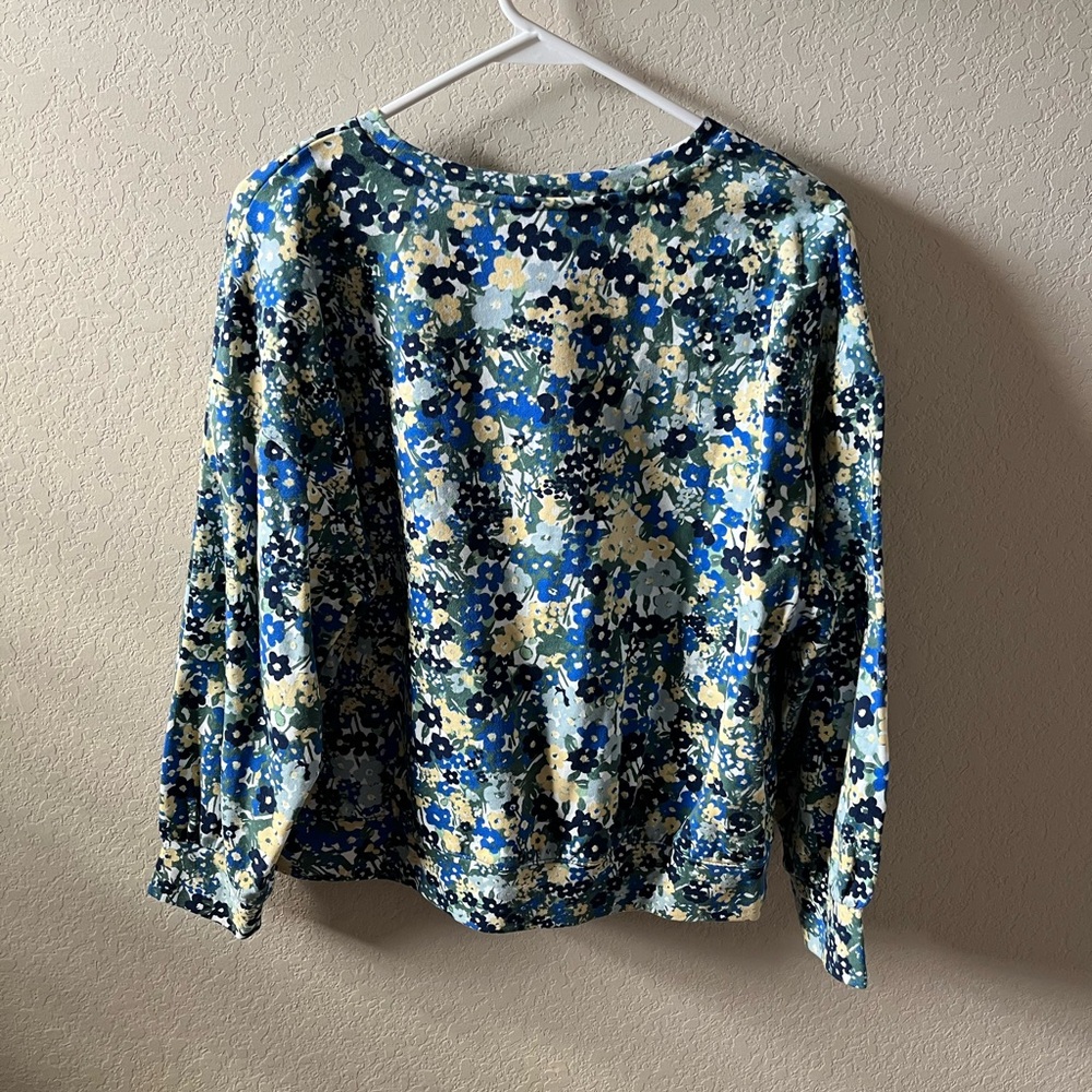 Ann Taylor Women’s Floral Print Sweatshirt Size M Multicolor 100% Cotton NWT - Picture 6 of 9